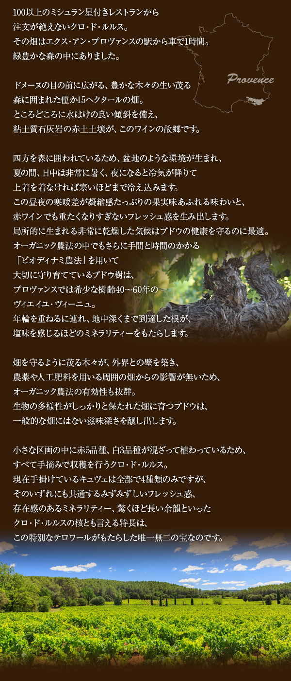 プロヴァンスの秘宝　クロ・ド・ルルス