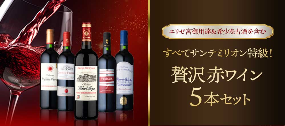 すべてサンテミリオン特級！贅沢赤ワイン5本セット