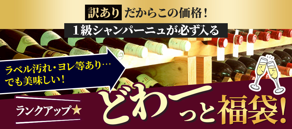 【訳あり】だからこの価格！《1級シャンパーニュが必ず入る》ランクアップ★どわーっと福袋