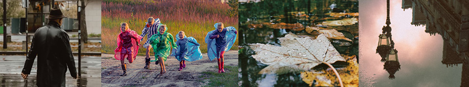 雨の日は足早に