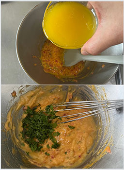 澄ましバターを加える