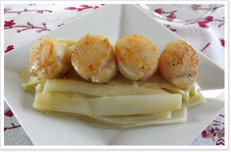 ホタテ長ネギ添え