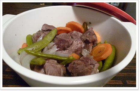 豚肉の赤ワイン煮込み -Porc au vin rouge-