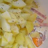 材料を混ぜます