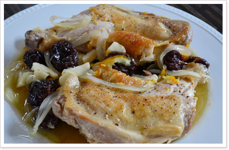若鶏もも肉の干しプラム添え