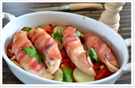 ささみのベーコン巻 - Roulés de poulet au bacon -