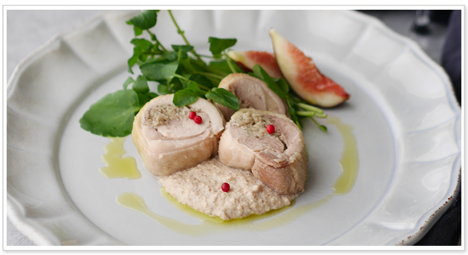 鶏肉ときのこのガランティーヌ