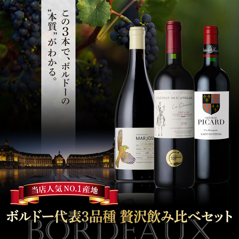 ボルドー代表3品種 贅沢飲み比べセット
