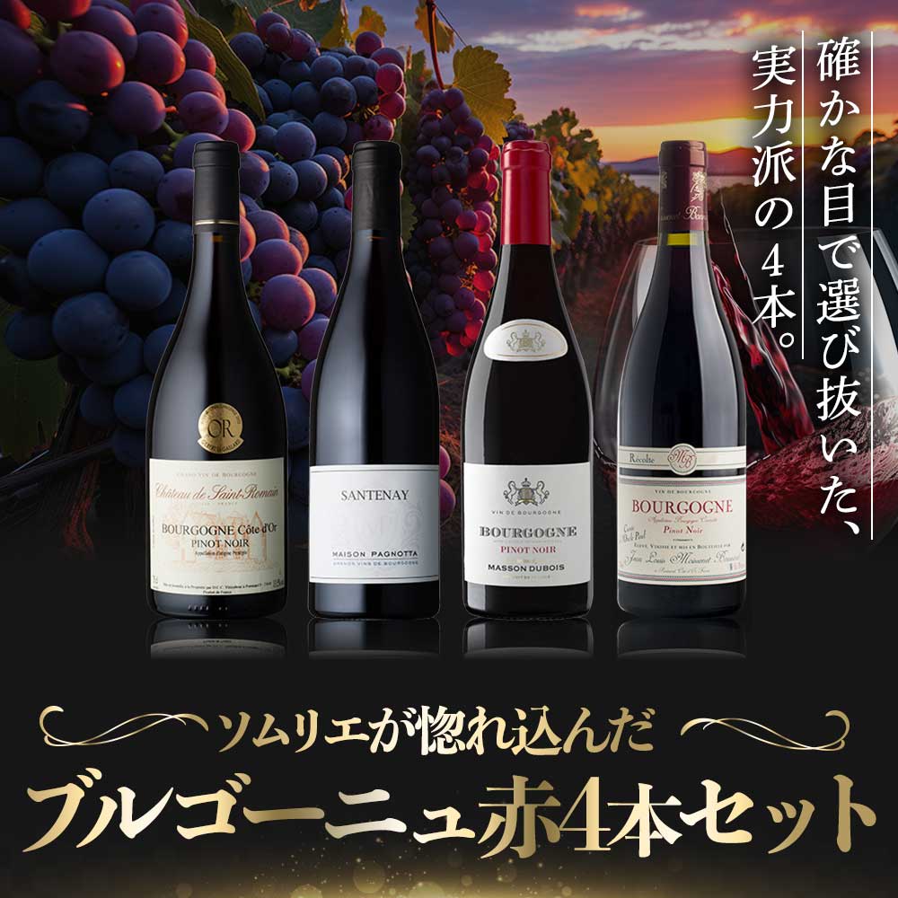 ソムリエが惚れ込んだ本格ブルゴーニュ赤4本セット